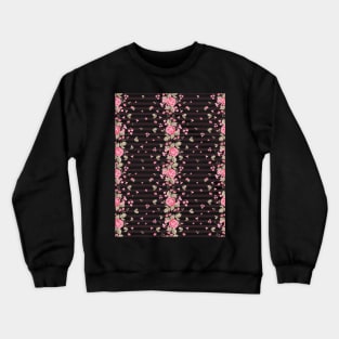 Pink roses with lines Crewneck Sweatshirt